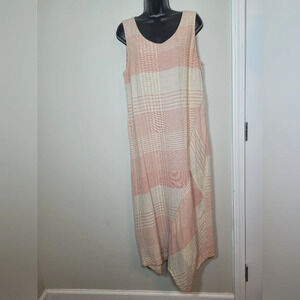 J. Jill Pure Jill Linen Blend Striped Maxi Dress sz M